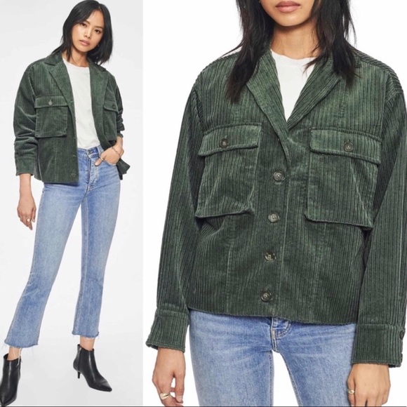 Anine Bing Sam Jacketgreen Corduroy 